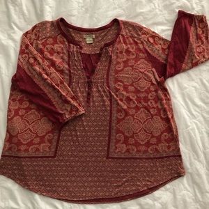 Lucky Brand 3/4 Sleeve Top